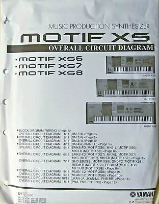 Yamaha MOTIF XS6 XS7 XS8 Synthesizer Original Overall Circuit Diagram Schematics • $49.99