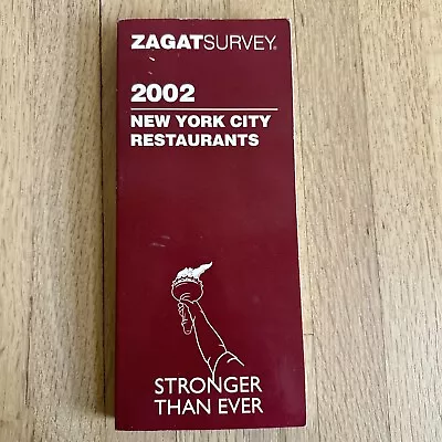Zagat Survey 2002 New York City Restaurants Paperback Travel Guidebook • $0.99