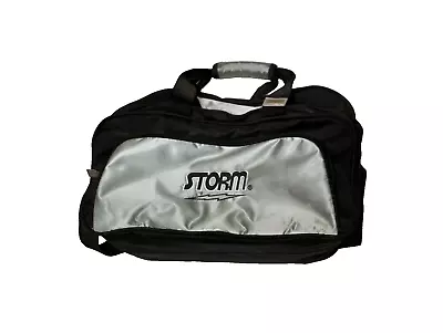 STORM - Bowling Bag 2 Ball Carry Silver Black W/ Shoulder Strap Shoe Pocket RARE • $29.99