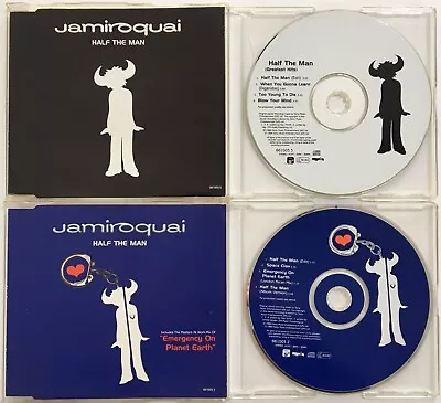 JAMIROQUAI: X 2 CD Singles - Half The Man + Half The Man (Greatest Hits) AT 1994 • £5.99