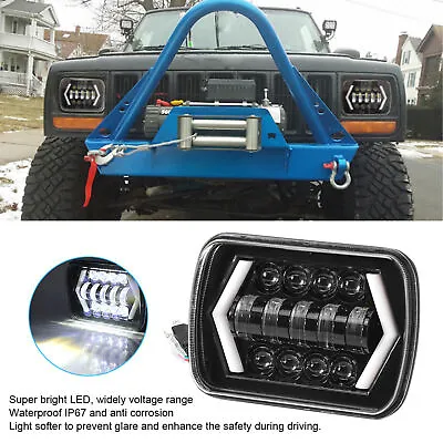 £ 5x7in Headlight LED Square Light High/Low Beam Headlamp For Jeep • £27.39