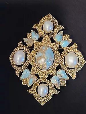  Vintage 1968 Sarah Coventry Remembrance Turquoise Brooch Beautiful • $24.95