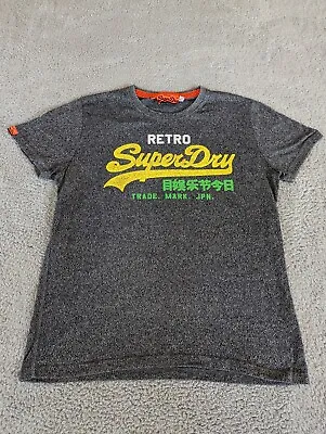 Superdry Retro Graphic Logo Vintage Grit Gray T Shirt Mens Size XXL Japan • $12.92
