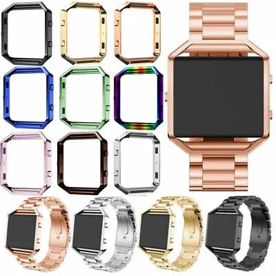 $13.63 • Buy For Fitbit Blaze Tracker Stainless Steel Wristband Watch Band Strap Metal Frame