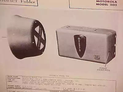 1946 Motorola Auto Car Am Radio Service Manual Model 505 Ford Chevrolet Chrysler • $12.99