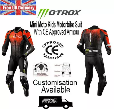 Motrox Kids & Adults Motorbike Motorcycle Mini Moto Leather Suit With CE Armors • $213.28