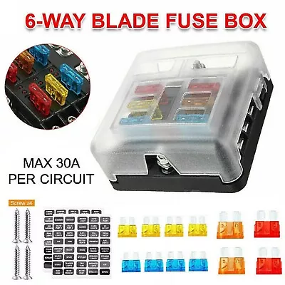 18PCS 6 Way Blade Fuse Box Block Holder Indicator LED Light 12V/32V Car Marine • $29.99