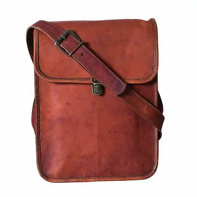 Laptop Cross Body Satchel Bag Briefcase Genuine Convienent Leather Messenger • $42.30