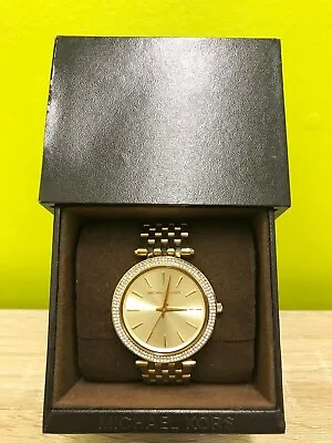 Michael Kors MK3191 Darci Gold Tone Dial Pave Ladies Wrist Watch • $79.99