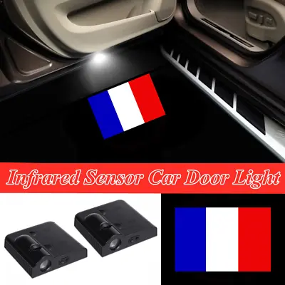 2x France Logo Car Door LED French Flag Welcome Laser Projector Shadow Lights • $18.04