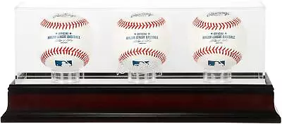 Atlanta Braves Mahogany 3-Baseball Display Case • $71.99