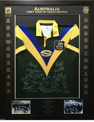 $595 • Buy 1997 Australian Super League Tour Of Great Britain Signed & Framed Rugby Jersey