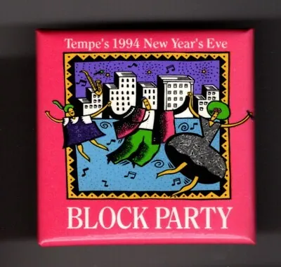 1994 TEMPE BLOCK PARTY Pin FIESTA BOWL 2 Inch Square Pinback Button AZ WILDCATS • $4.99