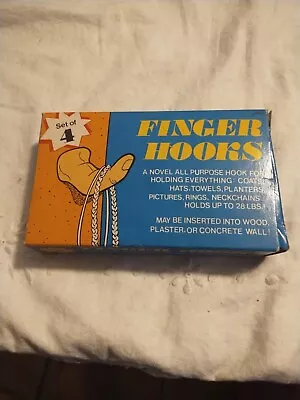 Vintage Box Of 4 Finger Wall Hooks NIB • $24.99