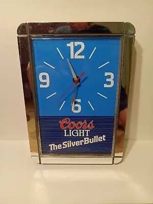Vintage 1989 Coor's Light Beer The Silver Bullet Clock 12 X17  Rare • $34.99