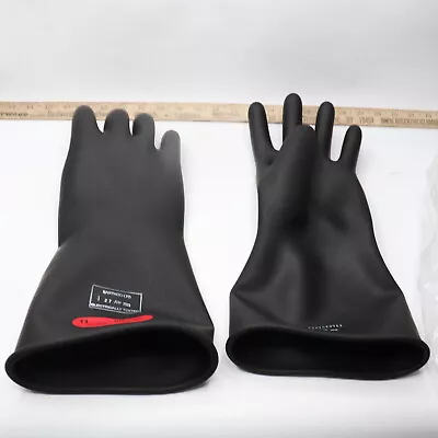 (Pair) Earthco Ltd Safety Gloves Low-Voltage Rubber Insulating Linemen Size 11 • $22.70