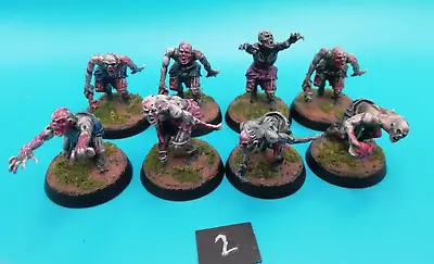 8 X Well Painted Zombies - Warhammer Undead Ghouls D&D Mantic RPG 28mm Ref:2 • $47.29