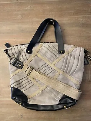 Anthropologie Miss Albright Purse Canvas Pleats Sparkle Purse Tote Crossbody • $30