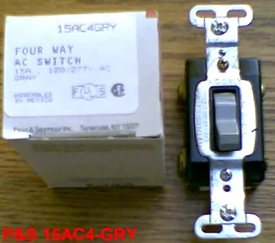 P&S 15AC4-GRY SWITCH 15 Amp 4 WAY Toggle HBL1204GY GRAY • $16.20
