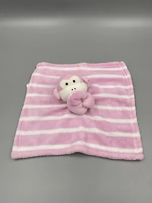 SL Home Fashions Pink Stripe Monkey Lovey Baby Security Blanket Plush • $15