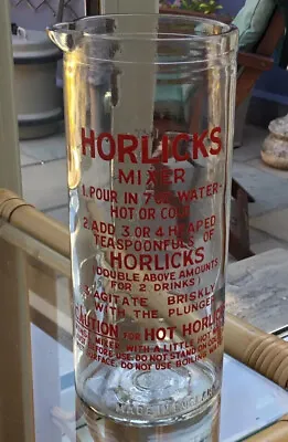 Horlicks Mixer Glass / Pourer Red Lettering Ex. Condition • £8