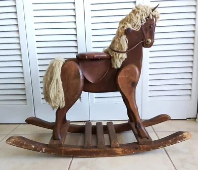 Vintage Childs Wooden Rocking Horse • $115
