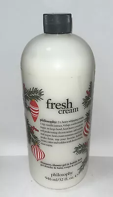 Philosophy Fresh Cream Shampoo Shower Gel And Bubble Bath 32 Oz W Pump • £18.99