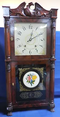 Antique 8 Day T/s Double Decker Carved Half Column & Splat Mantel/shelf Clock • $485