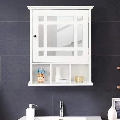Bathroom Wall-mounted Cabinet With Door And Shelf White • $41.66