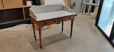 Antique Washstand With Marble Top And Oak Frame • £50