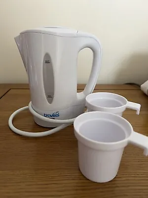 400ml Dual Voltage Electric Mini Travel Kettle + 2 Cups For Use Home Or Abroad • £8.50