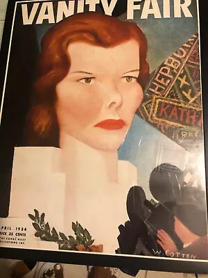 Vanity Fair Katherine Hepburn Apr 1934 Framed Art Poster Print By W Cotton 11x14 • $20