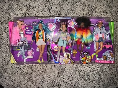 Mattel Barbie Dolls Extra 5 Doll Set 6 Pets 70 Styling Pieces New • $50