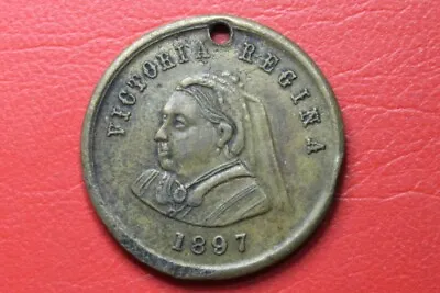 *  1897 Coronation Jubilee Bronze Medal Queen Victoria 25mm #loba26 • $3.89