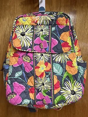 Vera Bradley Jazzy Blooms Small Backpack Flap Magnetic Pocket Colorful Floral  • $16.99