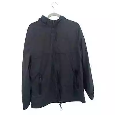 Marc Anthony Grey Full Zip Rain Jacket Coat Mesh Lined Mens Medium • $12.49