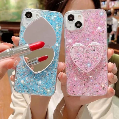 $5.49 • Buy For Huawei XiaoMi OPPO Bling Glitter Star Diamond Vanity Mirror Stand Case Cover