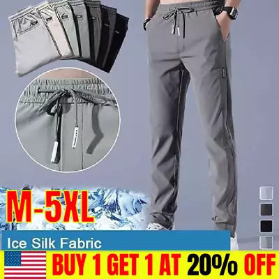 M-5XL Deniluxe Pants For Men Glidepants Unisex Quick Dry Pull-On Stretch Pant • $10.59