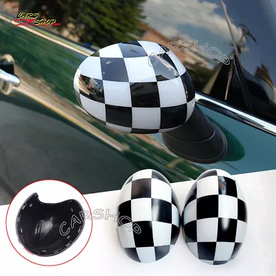 For MINI Cooper F54 F55 F56 F57 F60 14-19 Checkered Side Mirror Cover Replace • $145.90