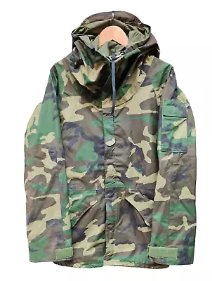 Genuine US Army Woodland Camo Gore-Tex ECWCS Parka Jacket Small Long SL #273 • £109.95