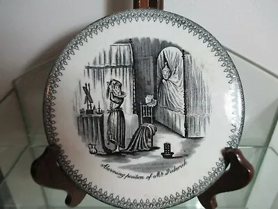 Antique English Black Transferware Trivet  Alarming Position Of Mr. Pickwick  • $26