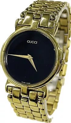 Gucci 3400M Gold/Black Quartz Watch Swiss Made Excellent A383 • $189.99