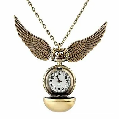 Harry Potter Golden Snitch Watch Necklace Quidditch Pocket Clock Pendant Steampu • $10.99