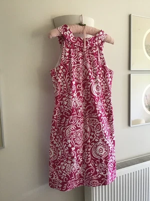 £8 • Buy JESSICA HOWARD 16 UK Pink Paisley High Neck Lined Dress