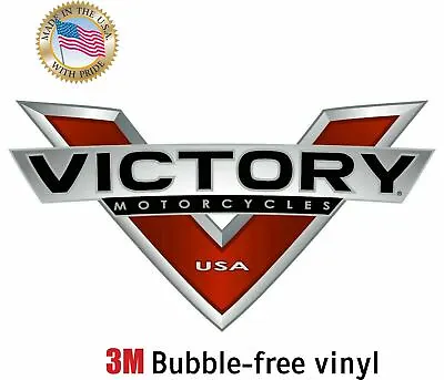 Victory Motorcycles Usa  V  Decal 3m Sticker Made In Usa Window Car Bike Laptop • $4.99