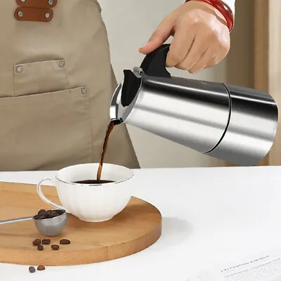 100-450ml Italian MOKA Coffee Pot Maker Filter Stove Mocha Espresso Coffee Pot • £9.45