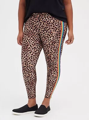 Torrid Leopard Cheetah Liquid Leggings Rainbow Pride Stripe NWT New 1X • $34.50