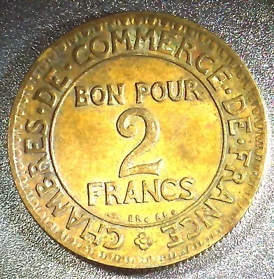 1922 France 2 Francs Vf/xf Condition Bronze/aluminum Circulated • $1.25