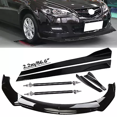 Front Rear Bumper Lip Spoiler Body Kit Splitter Side Skirt For 2004-21 Mazda • $129.99