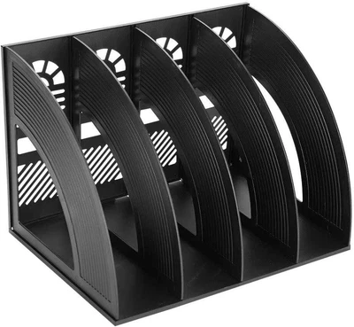 £15.52 • Buy Desk File Organiser, KXF 4 Sections Sturdy Desktop Plastic Magazine File Holder